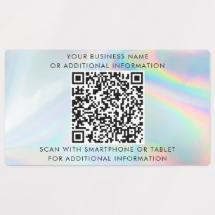 Holographic QR Code Business Name Custom
