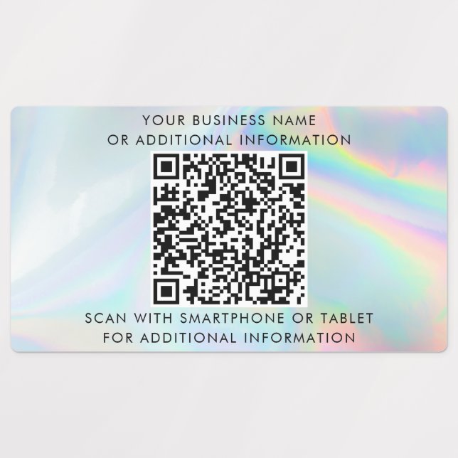 Holographic QR Code Business Name Custom (Design 1)