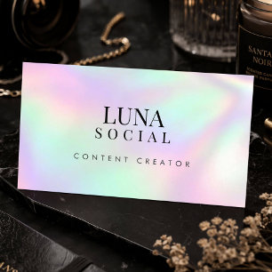 Holographic QR Code Social Media Content Creator Business Card