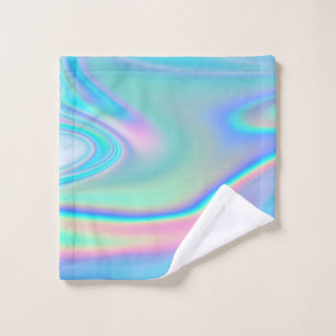 Holographic Rainbow Abstract Bath Towel Set