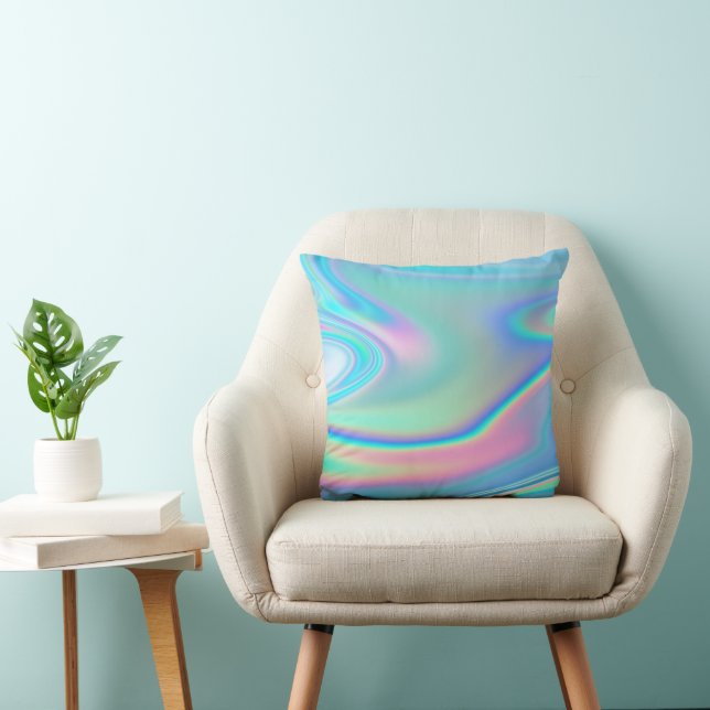 Holographic Rainbow Abstract Cushion (Chair)