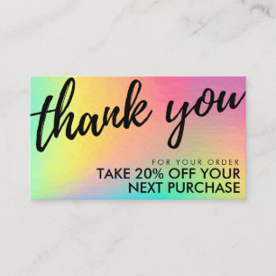 Holographic Rainbow Beauty Salon Discount Card