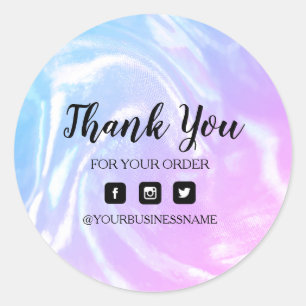 Holographic Rainbow Elegance and Harmony Classic Round Sticker