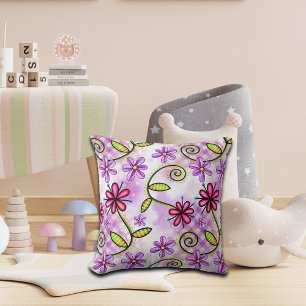 Holographic Rainbow Floral Collage Cushion