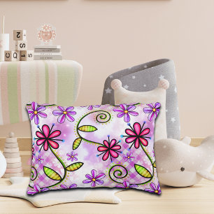 Holographic Rainbow Floral Collage Decorative Cushion