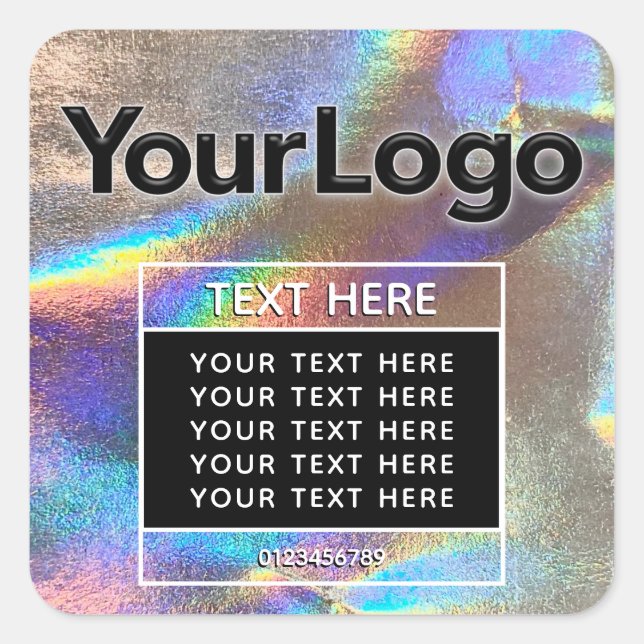 Holographic Rainbow Professional Handmade Candle Square Sticker (Front)