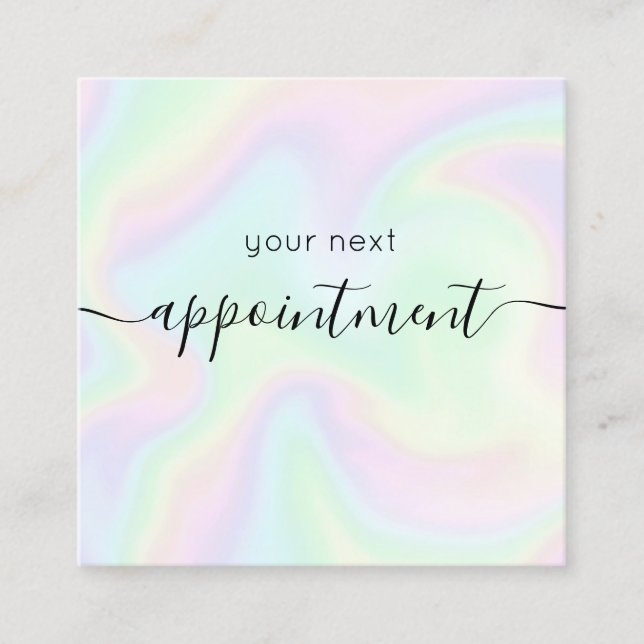 Holographic Rainbow Signature Appointment Reminder (Front)