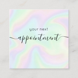 Holographic Rainbow Signature Appointment Reminder Card