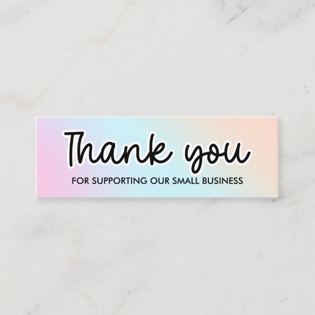 HOLOGRAPHIC RAINBOW Thank you for your order Mini Business Card (Front)