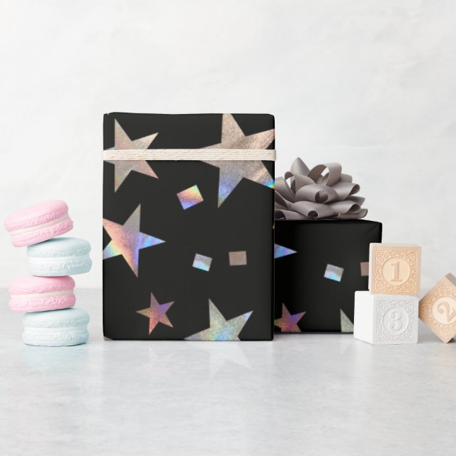 Holographic Rainbow Wedding Christmas Birthday  Wrapping Paper (Baby Shower)
