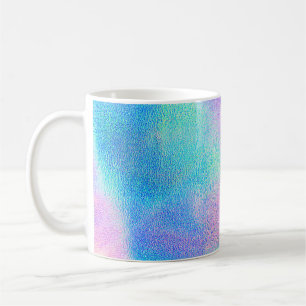 Holographic real texture in blue pink green colors coffee mug