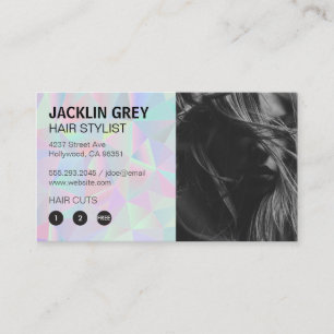 Holographic Retro Geometric    Hair Model Loyalty Card