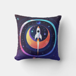 🚀 Holographic Rocket in Space Cushion