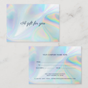 Holographic Script Business Gift Certificate