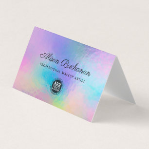 Holographic Script Modern Business Owner Business  Business Card