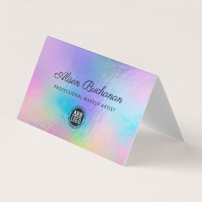 Holographic Script Modern Business Owner Business  Business Card (Front)