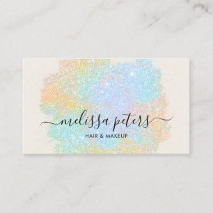 Holographic Script Modern Glitter Sparkle Business Card