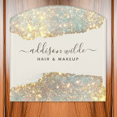 Holographic Signature Script Modern Glam Glitter Door Sign