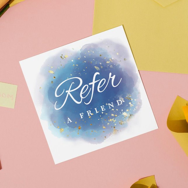 Holographic Signature Script Modern Glam Glitter Referral Card (Holographic Signature Script Modern Glam Glitter Referral Card
)