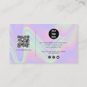Holographic Signature Script QR Code Social Media  Business Card (Back)