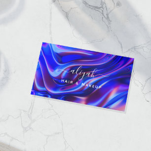 Holographic Signature Script With QR Code Business Card