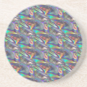 holographic silver coaster
