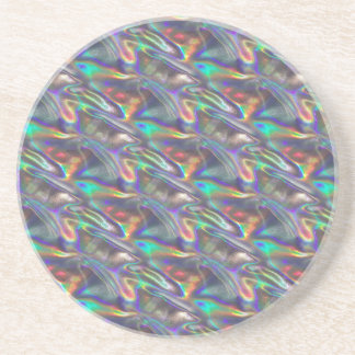 holographic silver coaster