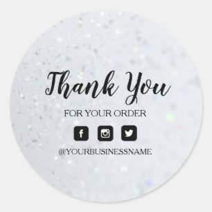 Holographic silver   Elegance and harmony  Classic Round Sticker