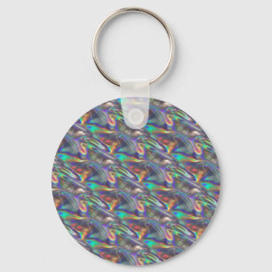 holographic silver key ring