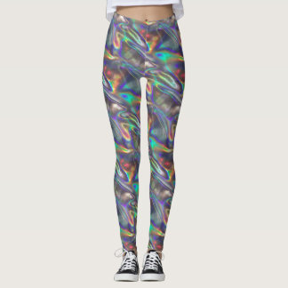 holographic silver leggings