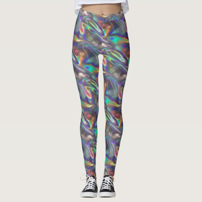 holographic silver leggings (Front)