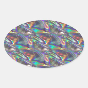 holographic silver oval sticker