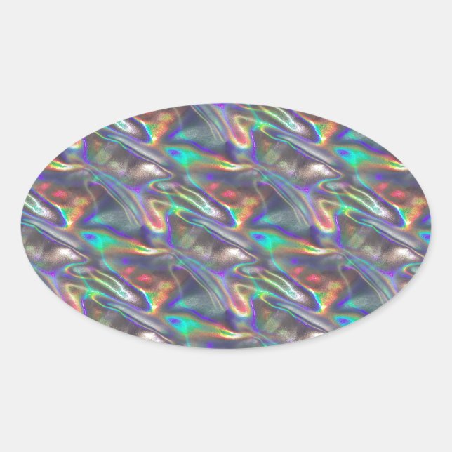 holographic silver oval sticker (Front)