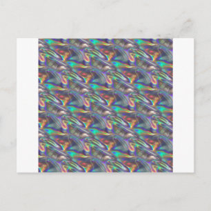 holographic silver postcard