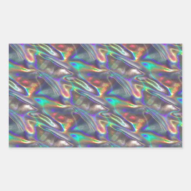 holographic silver rectangular sticker (Front)