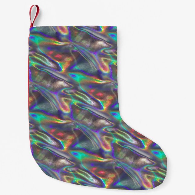 holographic silver xmas christmas stocking (Front)