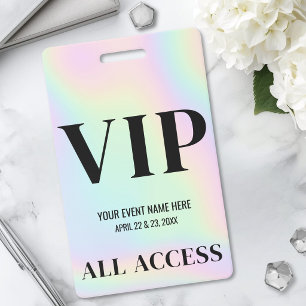 Holographic Simple VIP Event ID Badge