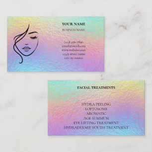 Holographic Skincare & Beauty Salon Business Card