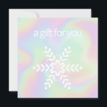 Holographic Snowflake Holiday Gift Certificate<br><div class="desc">Lone snowflake on holographic rainbow background - perfect holiday or winter time gift certificate.</div>