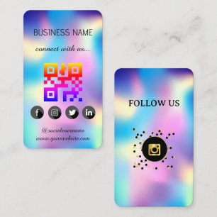 Holographic -Social Media QR Code Business Card