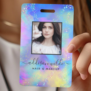 Holographic Sparkle Opal Iridescent Business ID ID Badge
