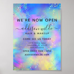 Holographic Sparkle Opal Iridescent Business Poster