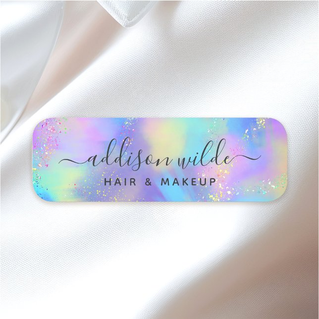 Holographic Sparkle Opal Iridescent Name Tag (Creator Uploaded)