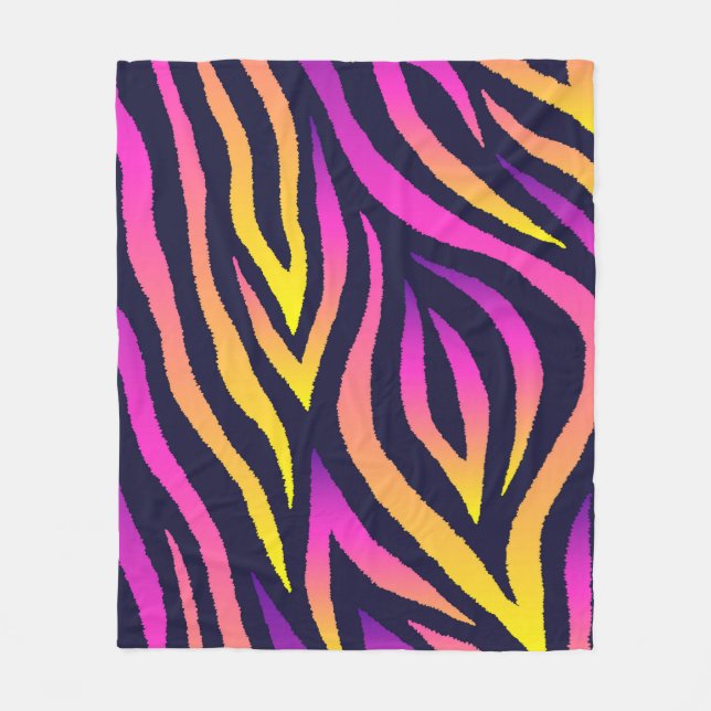 Holographic stripes, seamless futuristic pattern. fleece blanket (Front)