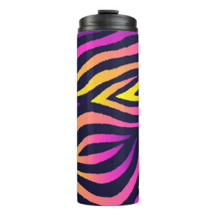Holographic stripes, seamless futuristic pattern. thermal tumbler