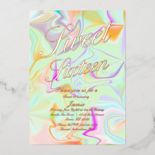 Holographic Sweet Sixteen  Liquid Gold Pressed