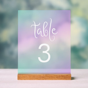 Holographic Table Number Acrylic Sign