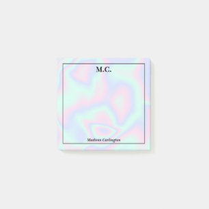 Holographic Texture Monogram Initials  Post-it Notes