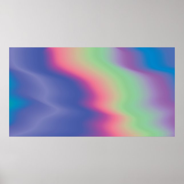 Holographic texture with colourful stains. Psyched Poster (Front)