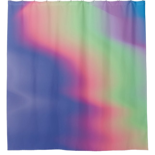 Holographic texture with colourful stains. Psyched Shower Curtain (Front)